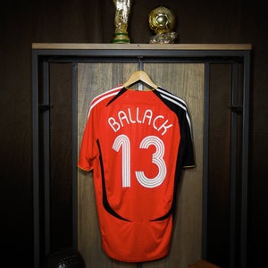 Germany 2006 Away Jersey – Michael Ballack #13 – Large – Black & Red Adidas Shirt (MPN: 066897)