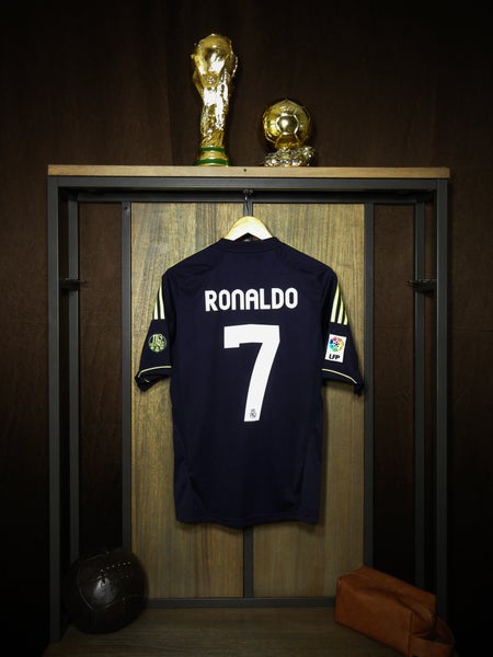 Real Madrid 2012/13 Away Jersey - Cristiano Ronaldo #7 Small - Dark Blue & Yellow Adidas Shirt