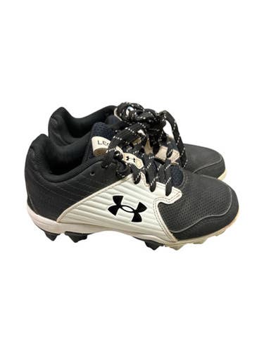 Used Under Armour 3023449-002 BB/SB Cleats Black And White Youth 12.0 11862-S000091129