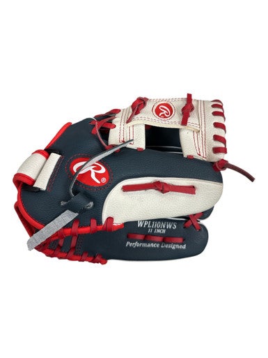 Used Rawlings WPL110NWS BB/SB Glove LH Throw Grey And White 11" 11862-S000091123