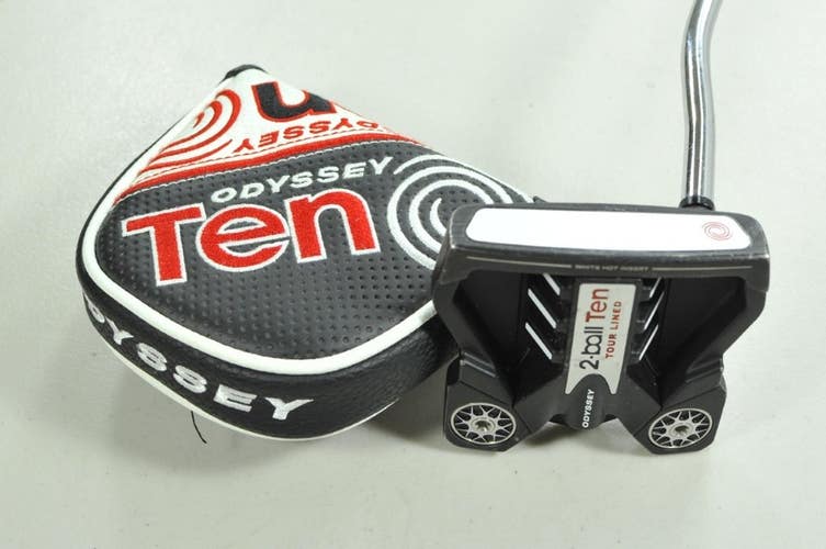 Odyssey Ten 2-Ball Tour Lined 35" Putter Right Stroke Lab Steel # 203447