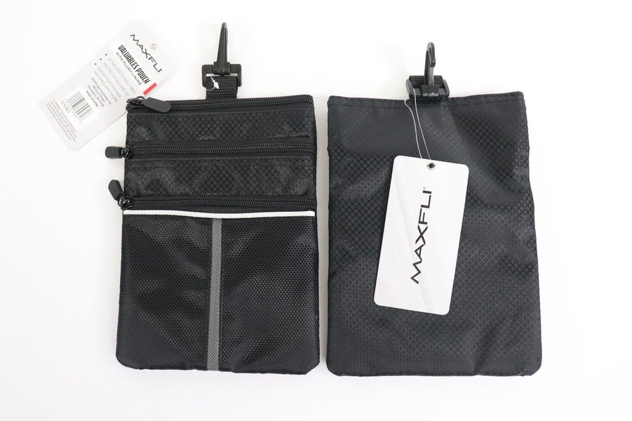 Pack of 2 Maxfli Valuables Pouch with Plush Lining - Attaches to Golf Bag -MX462