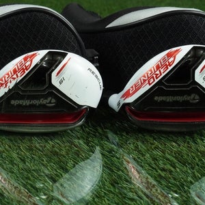 TAYLORMADE AERO BURNER RESCUE HYBRID IRONS SET 3H,5H 70 M SENIOR RH & HEADCOVERS