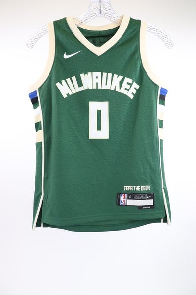 Nike Damian Lillard Milwaukee Bucks YOUTH Small 8 Jersey Icon Edition Swingman