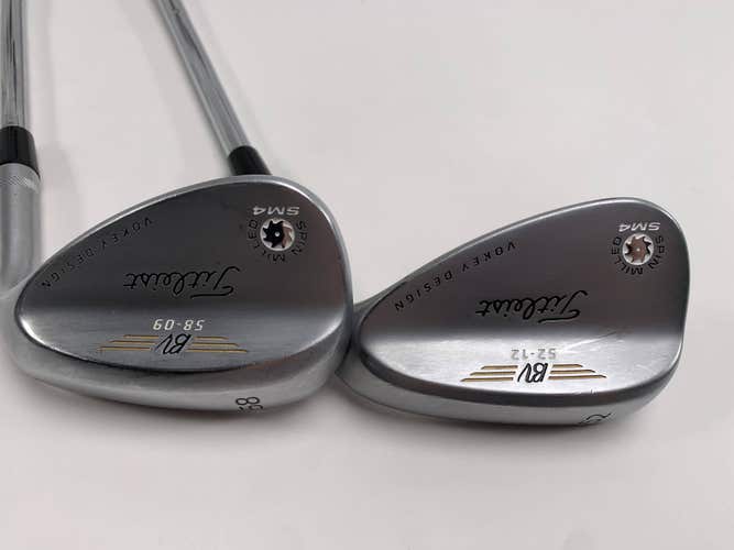 Titleist Vokey Spin Milled SM4 Chrome Wedge Set 52* 12 | 58* 9 KBS Tour Mens RH