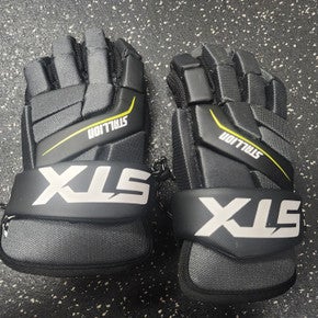 Used STX STALLION 200 Lacrosse Gloves Junior Black MD 11849-S000032248