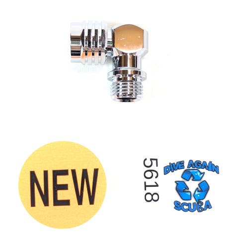 90 Scuba Dive 2nd Stage Regulator Swivel Adapter 9/16" - 18 UNF 90 Degree Elbow