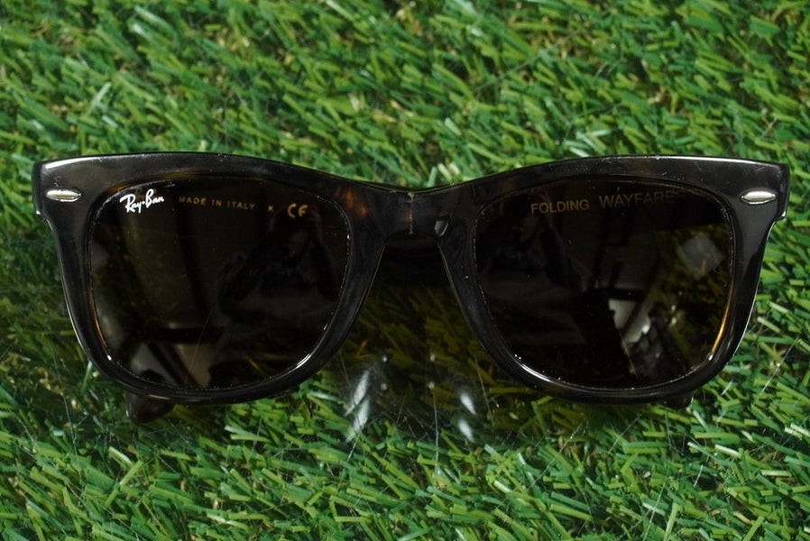 RAY-BAN FOLDING WAYFARER SUNGLASSES COLLAPSIBLE 50-22 POLISHED HAVANA ~ READ!!