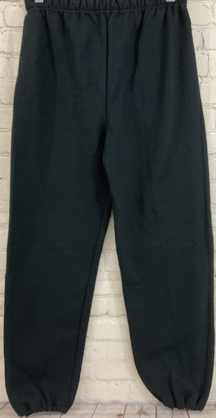 Gildan Youth Large Fleece Black Sweatpants Temperature Control Elastic Waistband