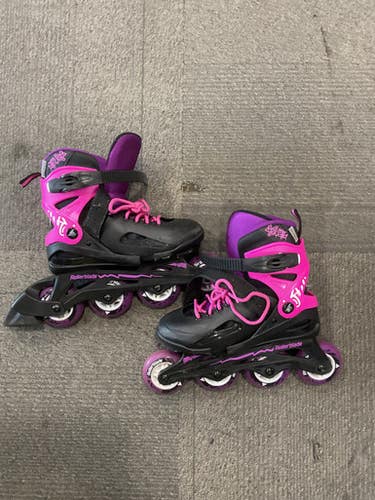 Used Rollerblade FURY GIRLS ADJ 12-2 Junior Rec Fitness Skates Pink Adjustable 11614-S000222520