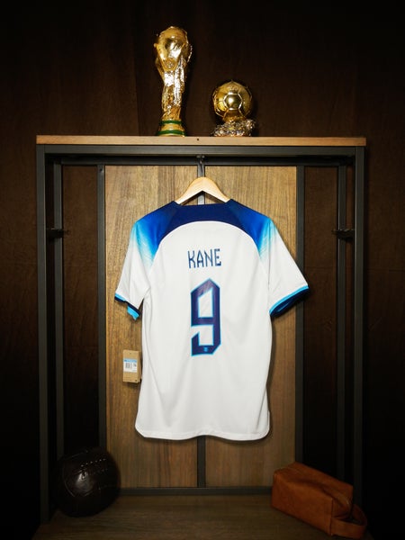 England 2022/23 Home Jersey – Kane #9 – Medium – White & Sky Blue Nike Shirt – (MPN: DN0687-101)
