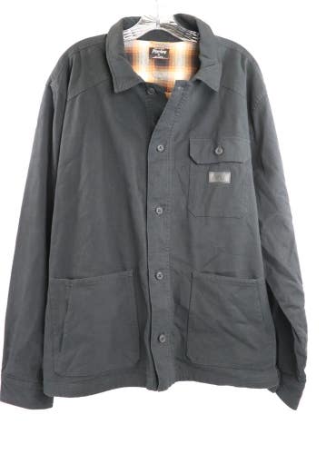 Hurley Bixby Flannel Lined Canvas Button Shirt Jacket Long Sleeve Men's Size XL