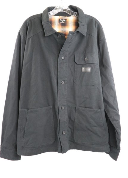 Hurley Bixby Flannel Lined Canvas Button Shirt Jacket Long Sleeve Men's Size XL