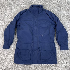 Eddie Bauer Jacket Womens Medium Navy Goose Down Insulated Parka Utility Pockets