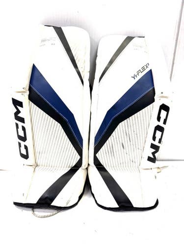 Used CCM YTFLEX 3 26 Goalie Leg Pads Youth White 26" 11860-S000298539