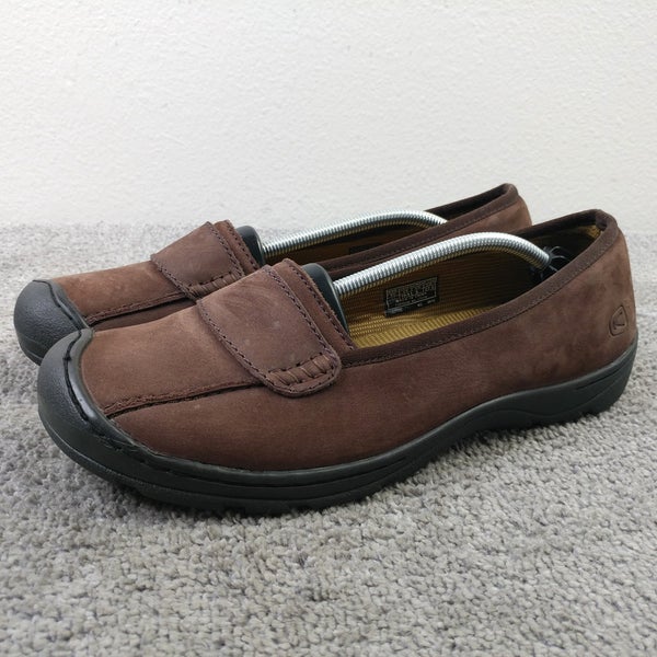 Keen Sterling City Slip-On Shoes Womens Size 10.5 Loafers Brown Leather Comfort