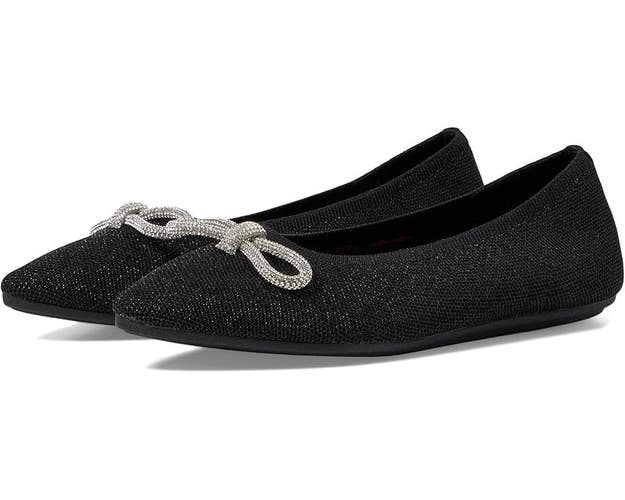 Skechers Cleo Point Glitzy Haze Flat Women's 9 Black Pointed Toe Slip-On PQ680