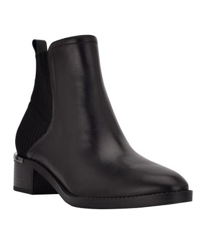 Calvin Klein Deandre Boots Women's US 7.5 Black Pointed Toe Ankle Bootie PQ682