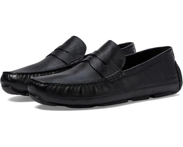Cole Haan Wyatt C38479 Penny Driver Loafer Men's 8.5 Black Leather Slip-On PQ678