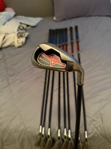 Men's 2006 Callaway Big Bertha Right Handed Iron Set Stiff Flex (9 Clubs) #5 - #9, PW, GW, SW, LW Gr