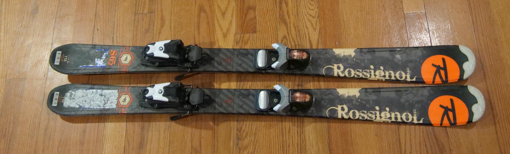 Kid's Rossignol 110 cm All Mountain S65 Skis With Bindings (Used)