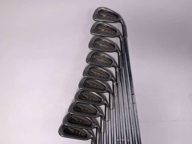 Ping Eye 2 Iron Set 3-PW+SW+LW Orange Dot 2* Flat Karsten ZZ-Lite Stiff RH