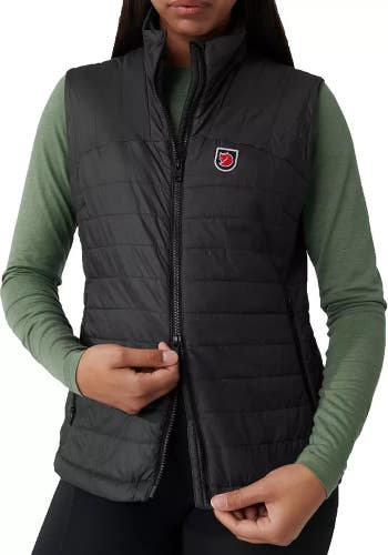 Fjallraven Expedition X-Latt Black Insulated Puffer Vest $190 Women's Small