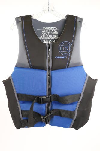 O'Brien Men's V-Back Neoprene Life Vest - Adult XL Black / Blue