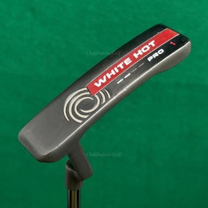 LH Odyssey White Hot Pro #1 Black 34.25" Plumbers-Neck Blade Putter Golf Club