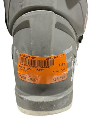 Used Rossignol PURE Mens DH Ski Boot Grey 245 MP - M06.5 - W07.5 11847-S000029787