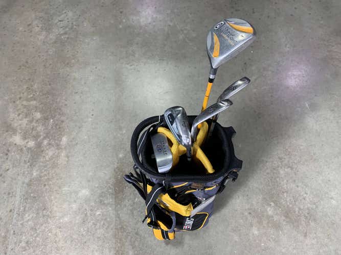 U.S. Kids WT-10u Club Set 3W 6 & 8i PW Putter Ultralight 63" Yellow JR RH +Bag