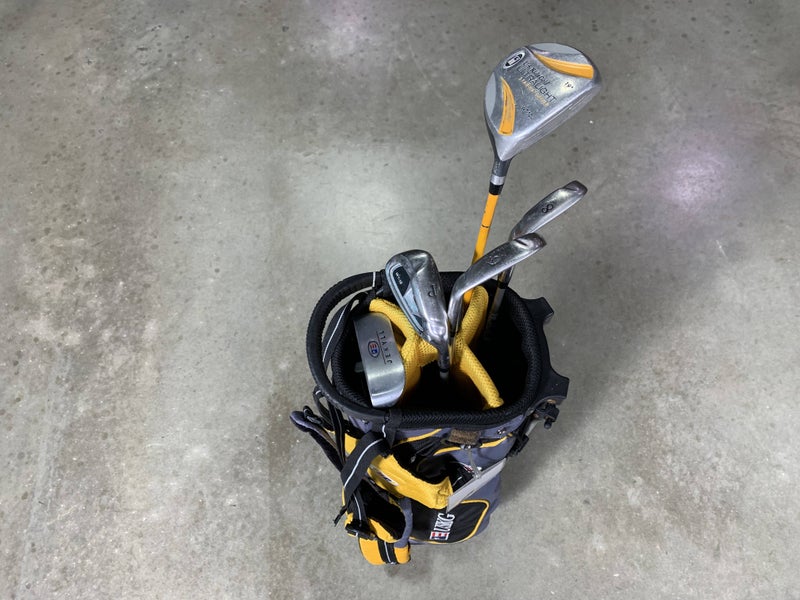 U.S. Kids WT-10u Club Set 3W 6 & 8i PW Putter Ultralight 63" Yellow JR RH +Bag
