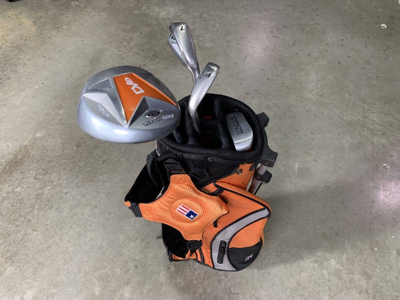 U.S. Kids Ultralight WT-20s Club Set Driver 7i PW Putter 51" Orange JR RH +Bag