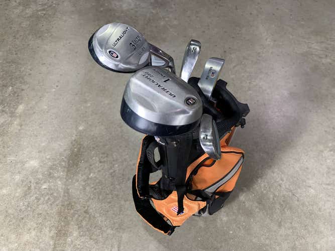 U.S. Kids UL-24 Club Set Driver 3W 6&8 PW Putter KidPower 51-35 Junior RH +Bag