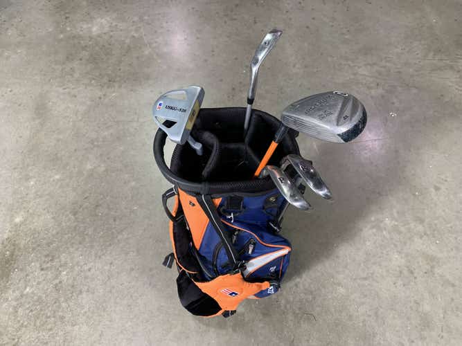 U.S. Kids WT-20 Club Set 3W 6 & 8 PW Putter Ultralight 51" Orange Junior RH +Bag