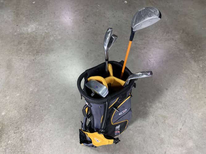 U.S. Kids Ultralight WT-10u Club Set 3W 6&8i PW Putter 63" Yellow Junior RH +Bag