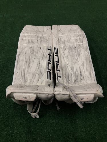 White 34" Senior True Catalyst PX3 Goalie Leg Pads Pro Stock (Used)