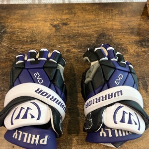 Game Worn 2025 Philadelphia Warrior EVO QX Lacrosse Gloves Extra Large (Used)