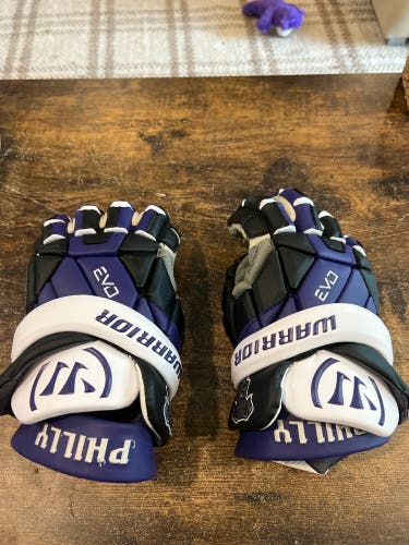 Game Worn 2025 Philadelphia Warrior EVO QX Lacrosse Gloves Extra Large (Used)