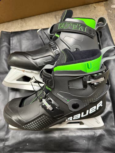 USED Bauer Konekt Hockey Goalie Skates Regular Width Pro Stock 9 - Wedgewood