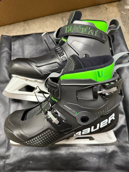 USED Bauer Konekt Hockey Goalie Skates Regular Width Pro Stock 9 - Wedgewood