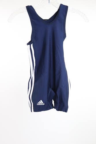 Adidas | AS102S | 3-Stripe Mens Wrestling Singlet Youth Medium - Blue / White