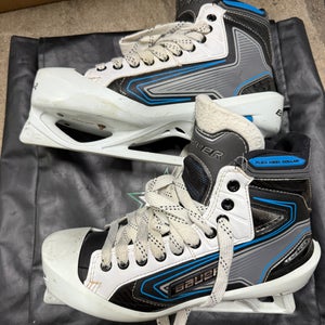USED Bauer Reactor 9000 Hockey Goalie Skates Regular Width Pro Stock 9.5 - Wedgewood