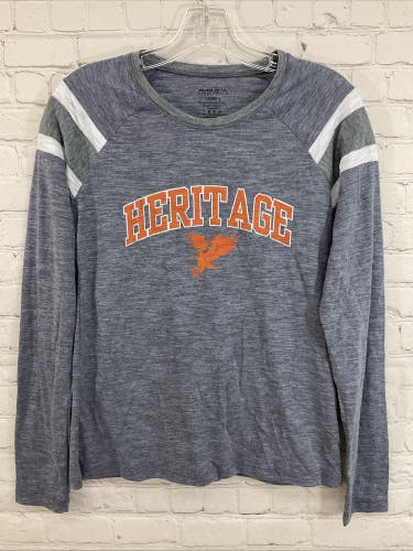 Augusta Sportswear 65378 Ladies ROGERS HERITAGE Long-Sleeve Shirt Blue Orange S