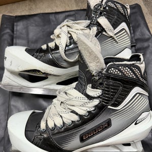 USED Bauer Reactor 6000 Hockey Goalie Skates Regular Width Pro Stock 9.5 - Wedgewood 01