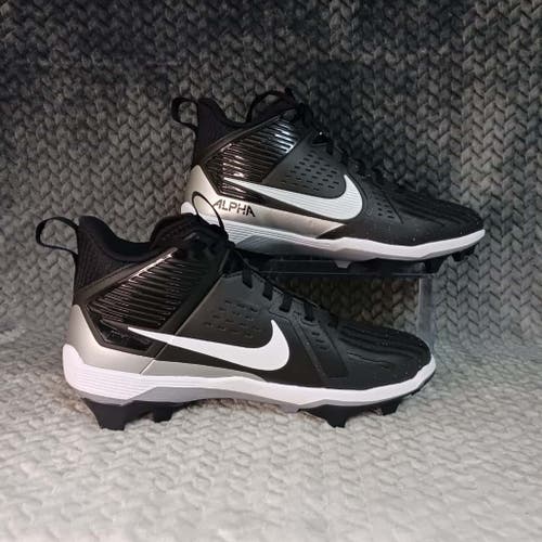 Nike Alpha Menace Strong Football Cleats Black White Men's II5139-010 Size 9 New