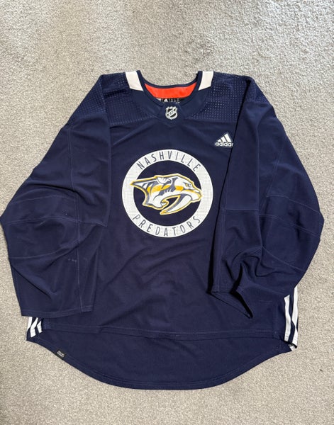 USED Navy Nashville Predators 58G Men's Adidas Jersey - Wedgewood