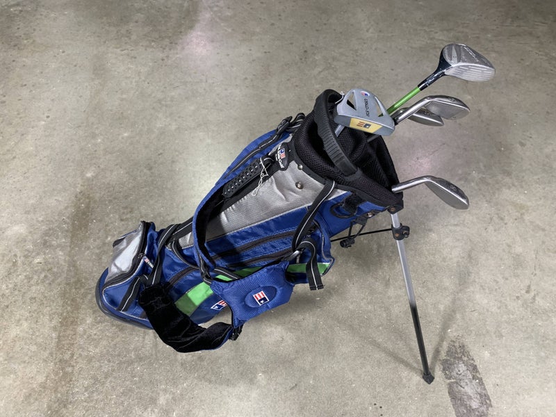U.S. Kids WT-15 Club Set 3W 6i&8i PW Putter US Kids 57" Green Junior RH +Bag