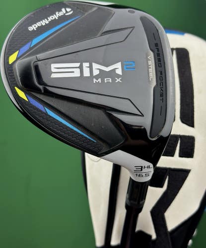 TaylorMade SIM2 MAX Fairway 3-Wood HL 16.5* Senior Flex Ventus Blue w/ Headcover