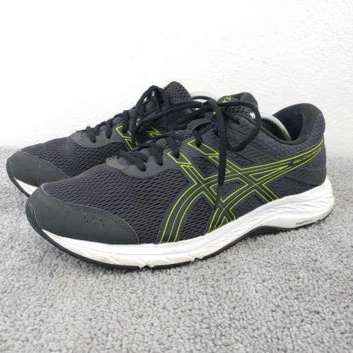 Asics Gel Contend 6 Mens Size 11.5 Running Shoes Black Low Top Black Lime
